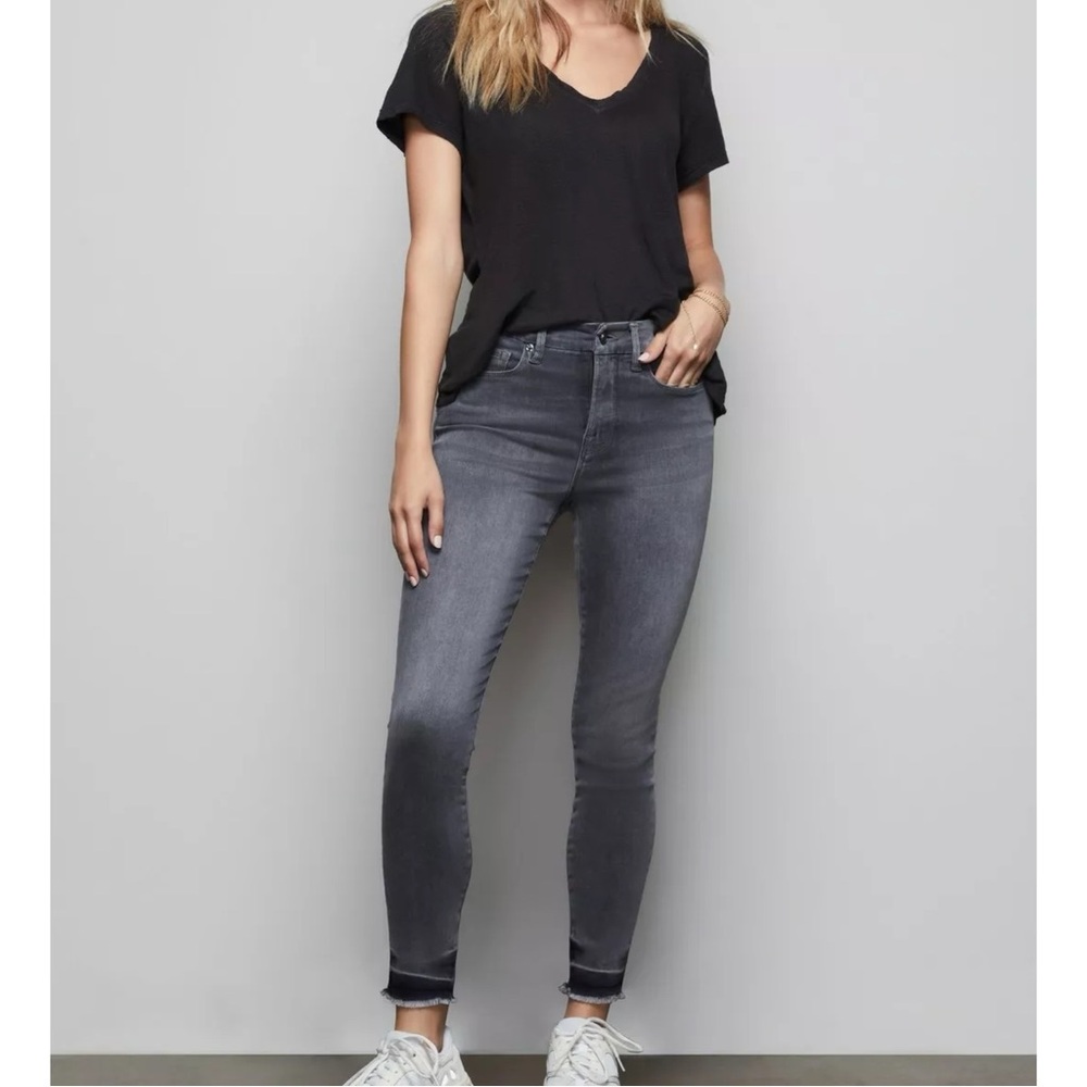 Good American Black Good Legs Frayed Hem Skinny Jeans Womens Size 16
